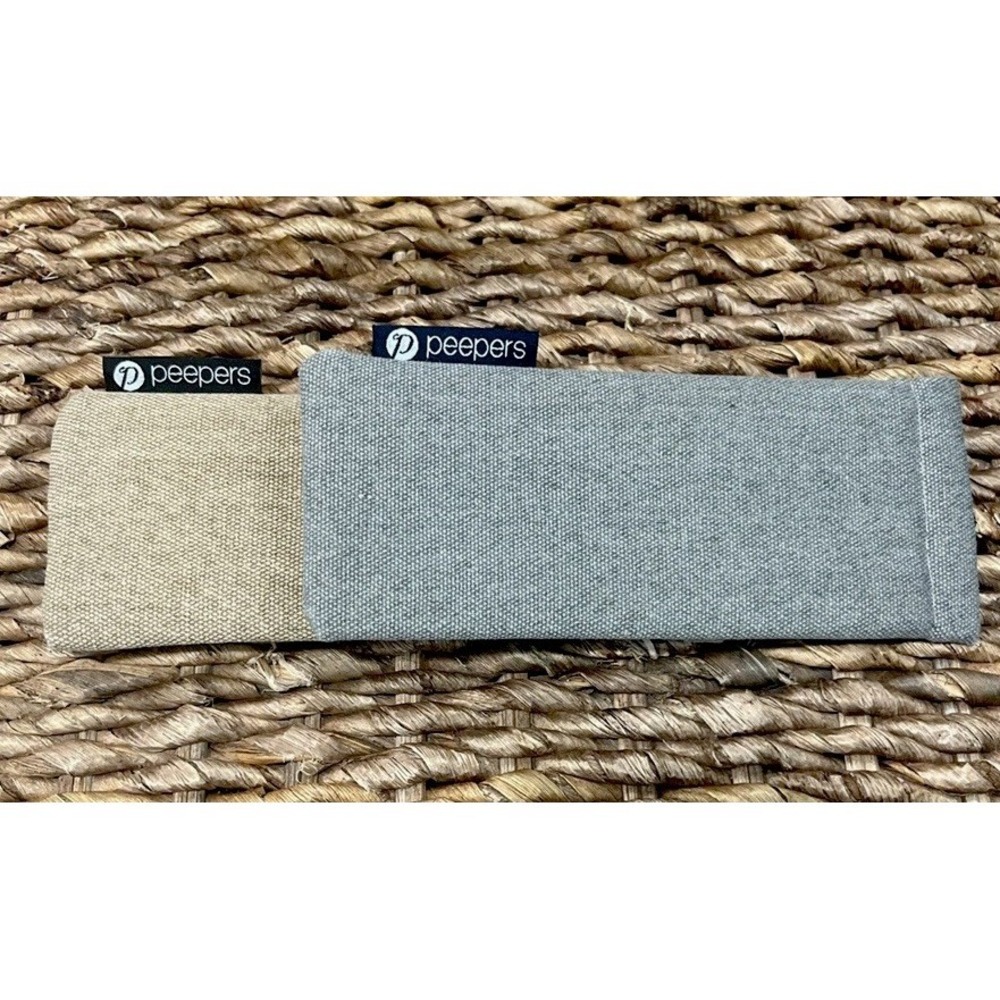 2 PEEPERS Squeeze Spring Shut Opening No Scratch Reading Glasses Soft Case Pouch